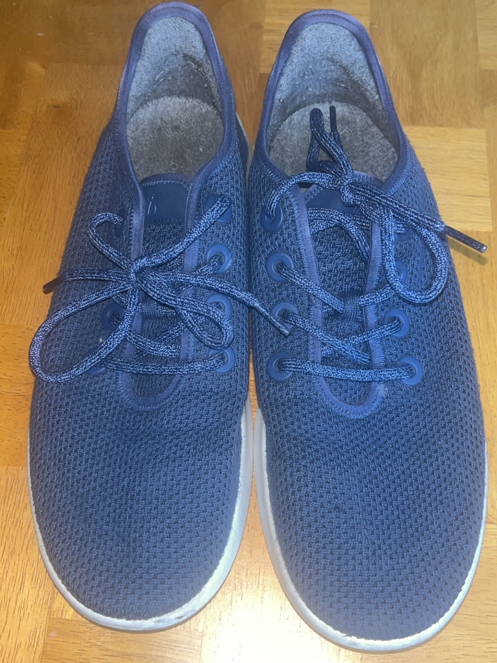allbirds Men's Navy Blue Knit Lace-Up Sneakers